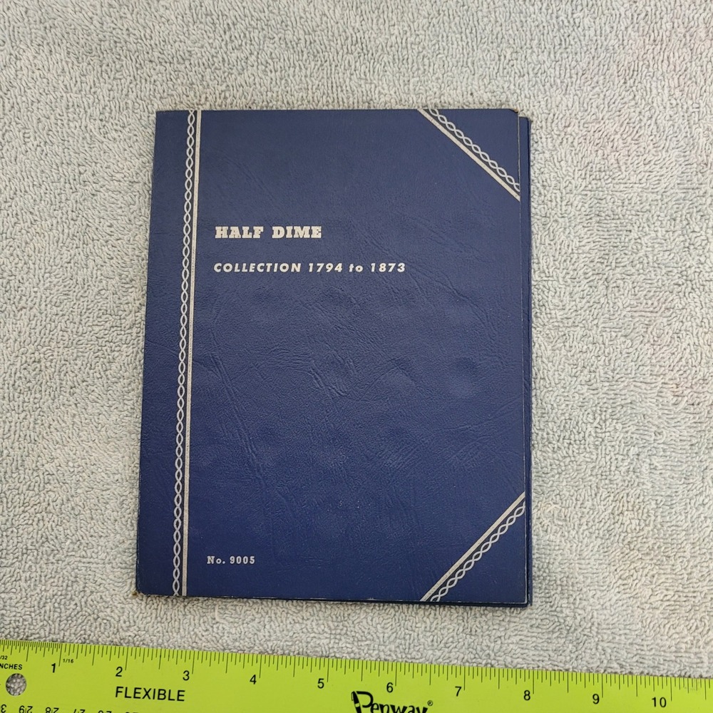 Whitman Half Dime Collection Coin Folder 1794-1873 No. 9005 Blue Vintage 1940